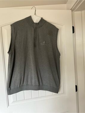Cutter & Buck Gray Zip-Neck Knit Vest